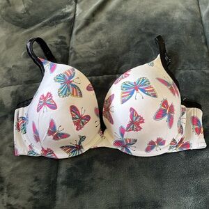 Lane Bryant Cacique plunge bra with butterfly print size 44D